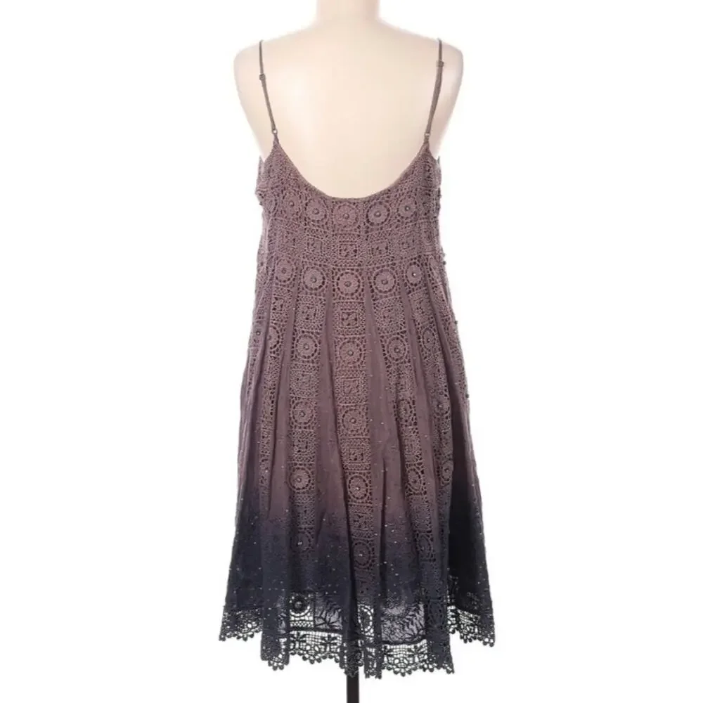 Free People Faux Diamond Sparkling Embroidered Dress